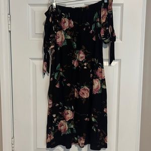 Pink Blush Maternity Off-the-Shoulder Black Dress- Like New Condition Size L